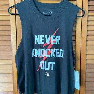 NWT Spiritual Gangster Kendall Toole Never Knocked Out Black Muscle Tee (L)
